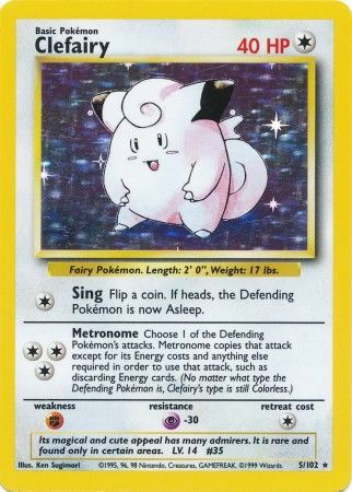 Clefairy - 5/102 - Holo - Unlimited available at 401 Games Canada