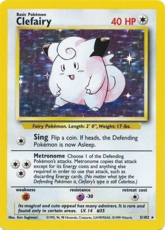 Clefairy - 5/102 - Holo - Unlimited available at 401 Games Canada