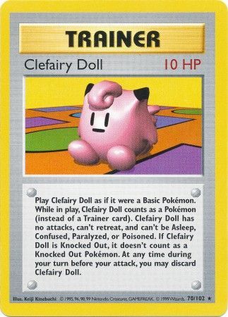 Clefairy Doll - 70/102 - Rare - Shadowless available at 401 Games Canada