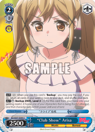 "Club Show" Arisa - BD/W47-E099 - Uncommon available at 401 Games Canada