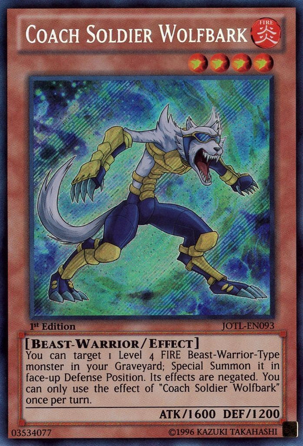 Coach Soldier Wolfbark - JOTL-EN093 - Secret Rare - 1st Edition available at 401 Games Canada