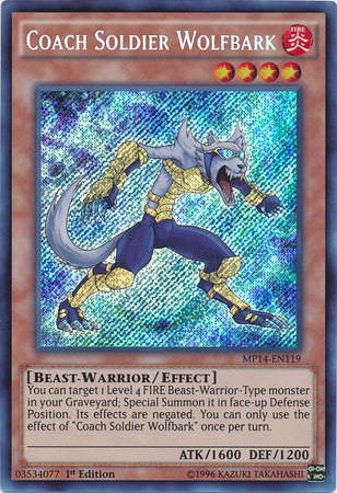 Coach Soldier Wolfbark - MP14-EN119 - Secret Rare - 1st Edition available at 401 Games Canada