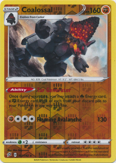 Coalossal - 107/192 - Holo Rare - Reverse Holo available at 401 Games Canada