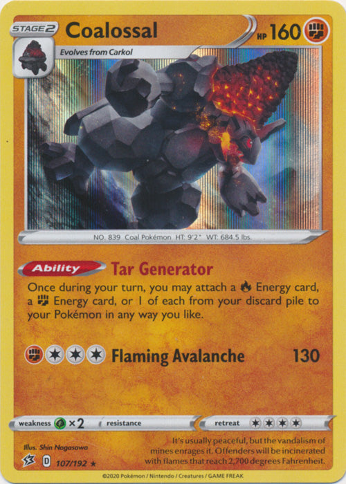 Coalossal - 107/192 - Holo Rare available at 401 Games Canada