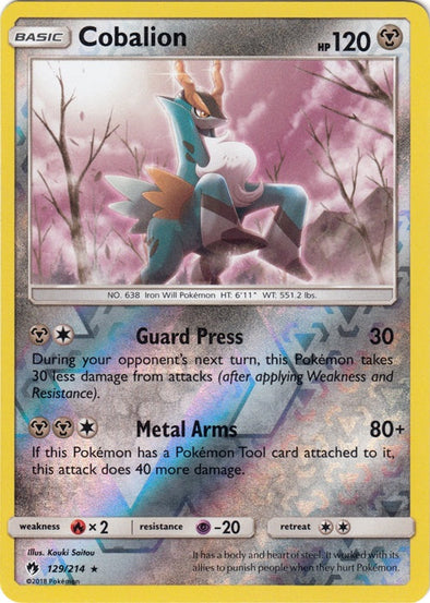 Cobalion - 129/214 - Holo Rare - Reverse Holo available at 401 Games Canada