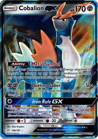 Cobalion GX - 106/181 - Ultra Rare available at 401 Games Canada