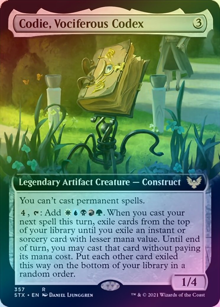 401 Games Canada - Codie, Vociferous Codex - Extended Art (Foil) (STX) 401 Games Canada - Codie, Vociferous Codex - Extended Art (Foil) (STX)