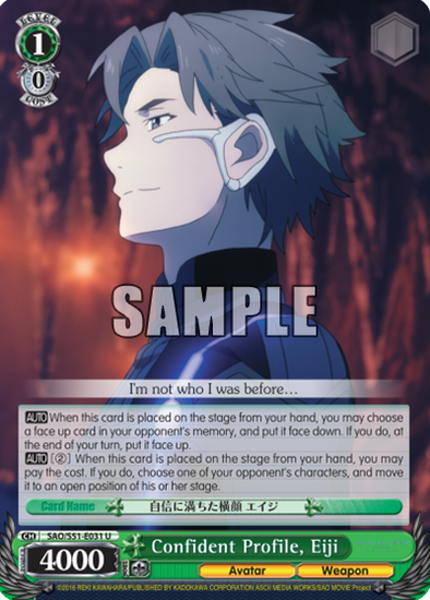 Confident Profile, Eiji - SAO/S51-E031 - Uncommon available at 401 Games Canada