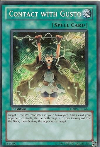 Contact with Gusto - HA05-EN056 - Secret Rare - 1st Edition available at 401 Games Canada