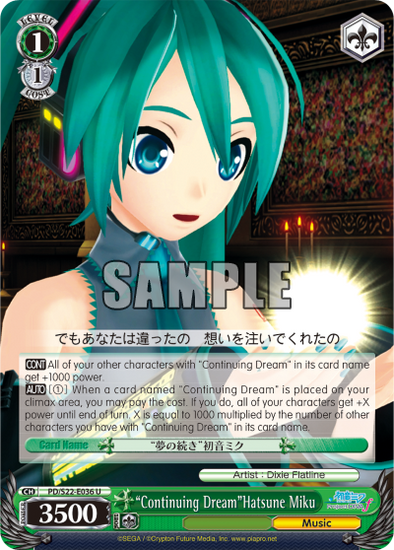 "Continuing Dream"Hatsune Miku - PD/S22-E036 - Uncommon available at 401 Games Canada