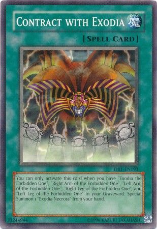 Contract with Exodia - DR1-EN193 - Common available at 401 Games Canada