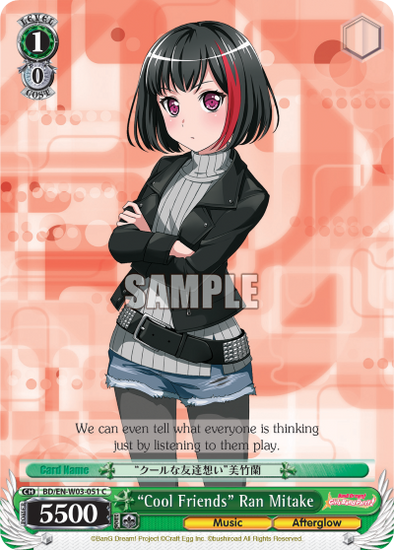 "Cool Friends" Ran Mitake - BD/EN-W03-051 - Common available at 401 Games Canada