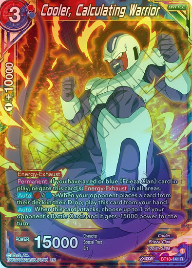 Cooler, Calculating Warrior - BT18-141 - Rare (Foil) available at 401 Games Canada