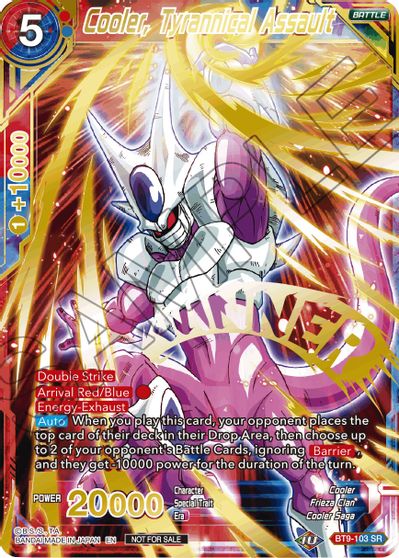 Cooler, Tyrannical Assault - BT9-103 - Super Rare (Winner Stamped) available at 401 Games Canada