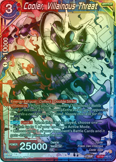 Cooler, Villainous Threat - BT19-142 - Common (Foil) available at 401 Games Canada