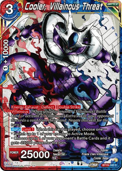 Cooler, Villainous Threat - BT19-142 - Common available at 401 Games Canada