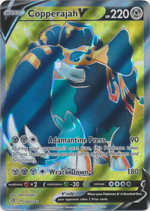 Copperajah V - 187/192 - Full Art Ultra Rare available at 401 Games Canada