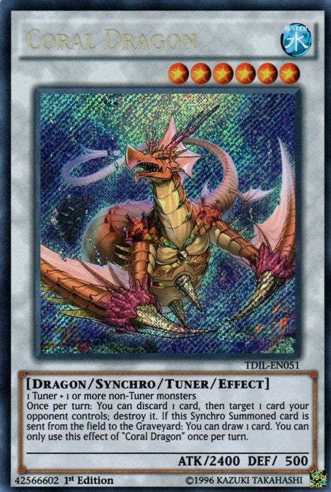 Coral Dragon - TDIL-EN051 - Secret Rare - 1st Edition available at 401 Games Canada