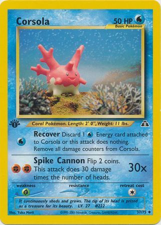 Corsola - 37/75 - Uncommon - 1st Edition available at 401 Games Canada