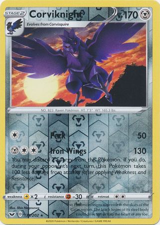 Corviknight - 135/202 - Rare - Reverse Holo available at 401 Games Canada