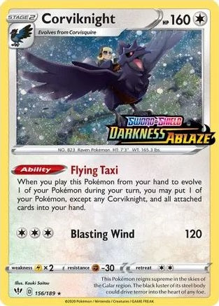 Corviknight - 156/189 - Holo Promo (Darkness Ablaze Stamped) available at 401 Games Canada