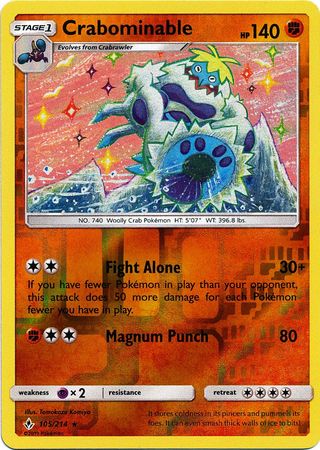 Crabominable - 105/214 - Rare - Reverse Holo available at 401 Games Canada