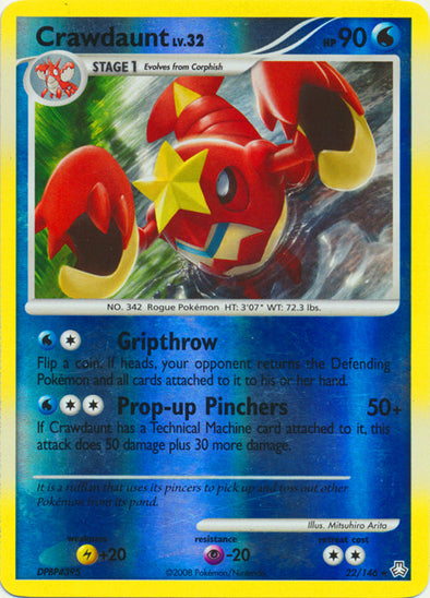 Crawdaunt - 22/146 - Rare - Reverse Holo available at 401 Games Canada