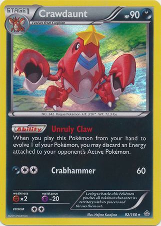 Crawdaunt - 92/160 - Holo Rare available at 401 Games Canada