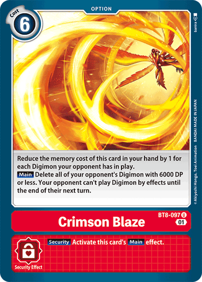 Crimson Blaze - BT8-097 - Uncommon available at 401 Games Canada