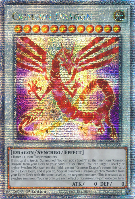 Crimson Dragon - DUNE-EN038 - Quarter Century Secret Rare - 1st Edition available at 401 Games Canada