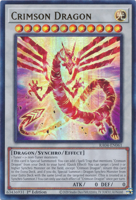 Crimson Dragon (card) (UR) - RA04-EN061 - Ultra Rare - 1st Edition