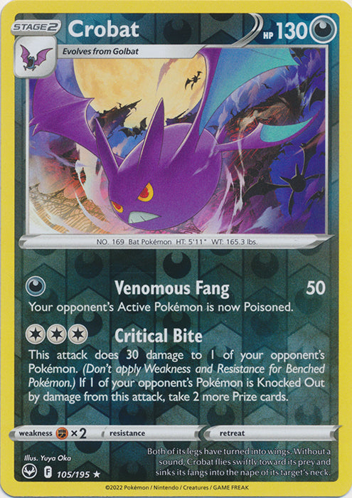 Crobat - 105/195 - Holo Rare - Reverse Holo available at 401 Games Canada