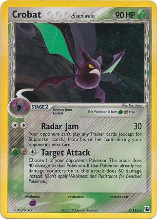 Crobat - 2/113 - Holo Rare - Reverse Holo available at 401 Games Canada