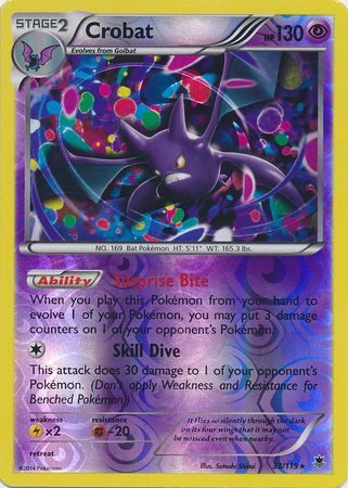 Crobat - 33/119 - Rare - Reverse Holo available at 401 Games Canada