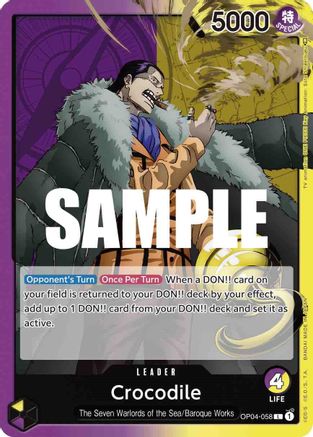 Crocodile - OP04-058 - Leader available at 401 Games Canada