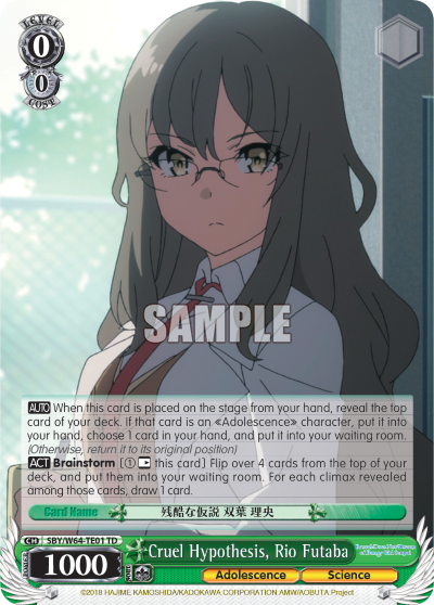 Cruel Hypothesis, Rio Futaba - SBY/W64-TE01 - Trial Deck available at 401 Games Canada
