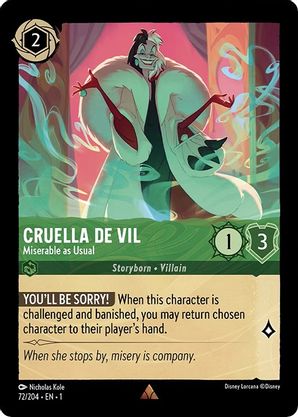 Cruella de Vil (Miserable as Usual) - 72/204 - Rare available at 401 Games Canada