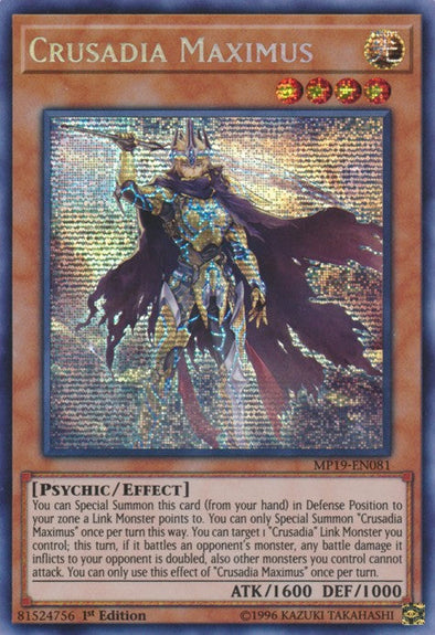 Crusadia Maximus - MP19-EN081 - Prismatic Secret Rare - 1st Edition available at 401 Games Canada