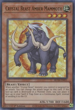 Crystal Beast Amber Mammoth - BLCR-EN051 - Ultra Rare - 1st Edition available at 401 Games Canada