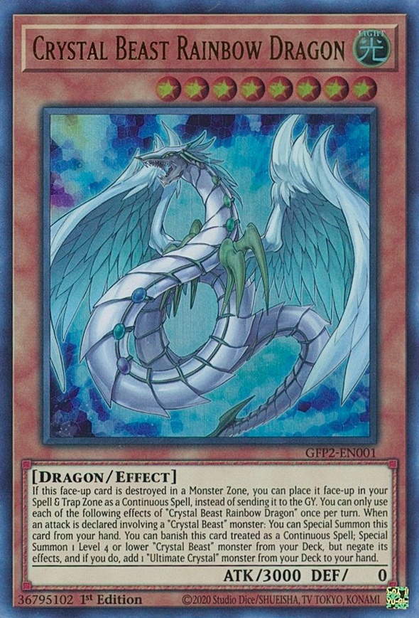 Crystal Beast Rainbow Dragon - GFP2-EN001 - Ultra Rare - 1st Edition available at 401 Games Canada