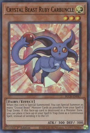 Crystal Beast Ruby Carbuncle - BLCR-EN047 - Ultra Rare - 1st Edition available at 401 Games Canada