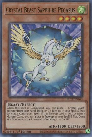 Crystal Beast Sapphire Pegasus - BLCR-EN053 - Ultra Rare - 1st Edition available at 401 Games Canada