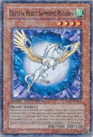 Crystal Beast Sapphire Pegasus - DT01-EN058 - Normal Parallel Rare available at 401 Games Canada