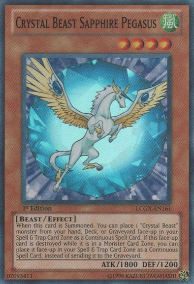 Crystal Beast Sapphire Pegasus - LCGX-EN161 - Super Rare - 1st Edition available at 401 Games Canada