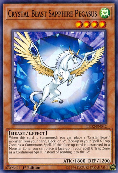 Crystal Beast Sapphire Pegasus - LED2-EN042 - Common - 1st Edition available at 401 Games Canada