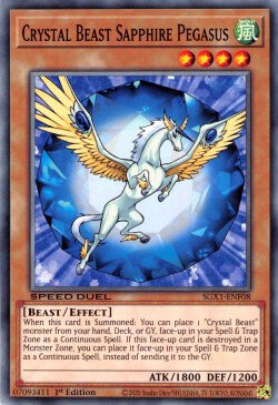 Crystal Beast Sapphire Pegasus - SGX1-ENF08 - Common - 1st Edition available at 401 Games Canada