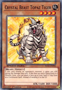 Crystal Beast Topaz Tiger - SGX1-ENF06 - Common - 1st Edition available at 401 Games Canada