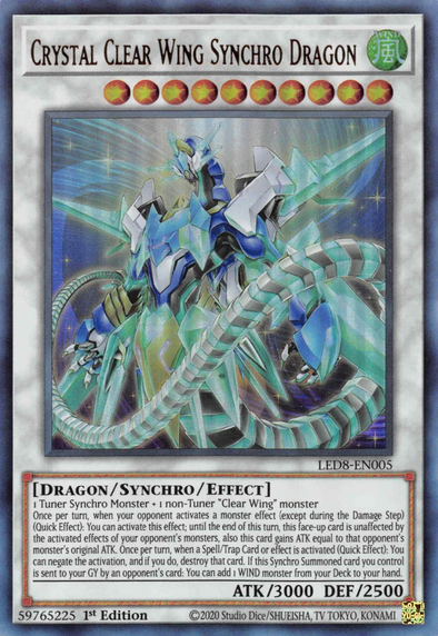 Crystal Clear Wing Synchro Dragon - LED8-EN005 - Ultra Rare - 1st Edition available at 401 Games Canada