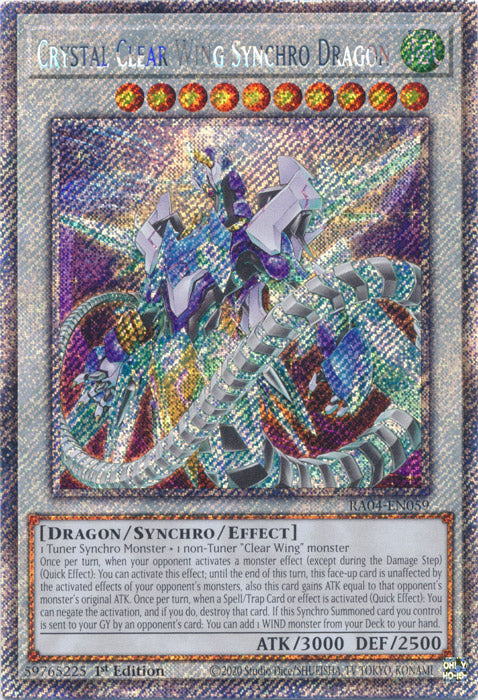Crystal Clear Wing Synchro Dragon (Platinum Secret Rare) - RA04-EN059 - Platinum Secret Rare - 1st Edition