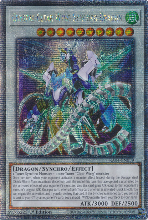 Crystal Clear Wing Synchro Dragon - RA04-EN059 - Quarter Century Secret Rare - 1st Edition